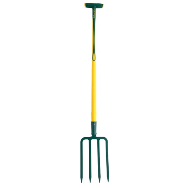 Leborgne DuoPro fourche à bêcher 4 dents triangulaires de 11 mm, manche béquille